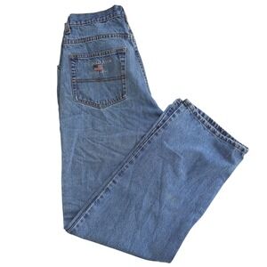 Y2k US Polo Assn Mens Straight Leg Jeans Medium Wash Blue Denim 33x32 Cotton